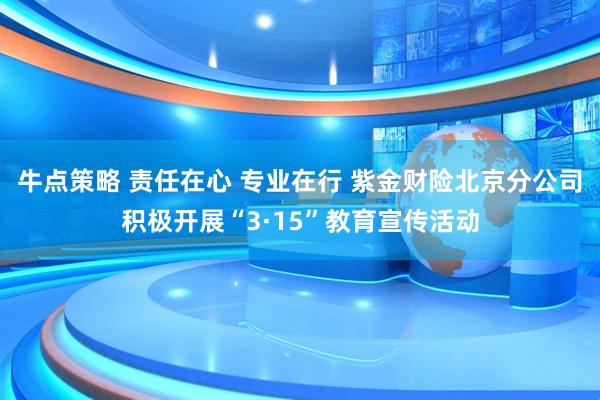 牛点策略 责任在心 专业在行 紫金财险北京分公司积极开展“3·15”教育宣传活动